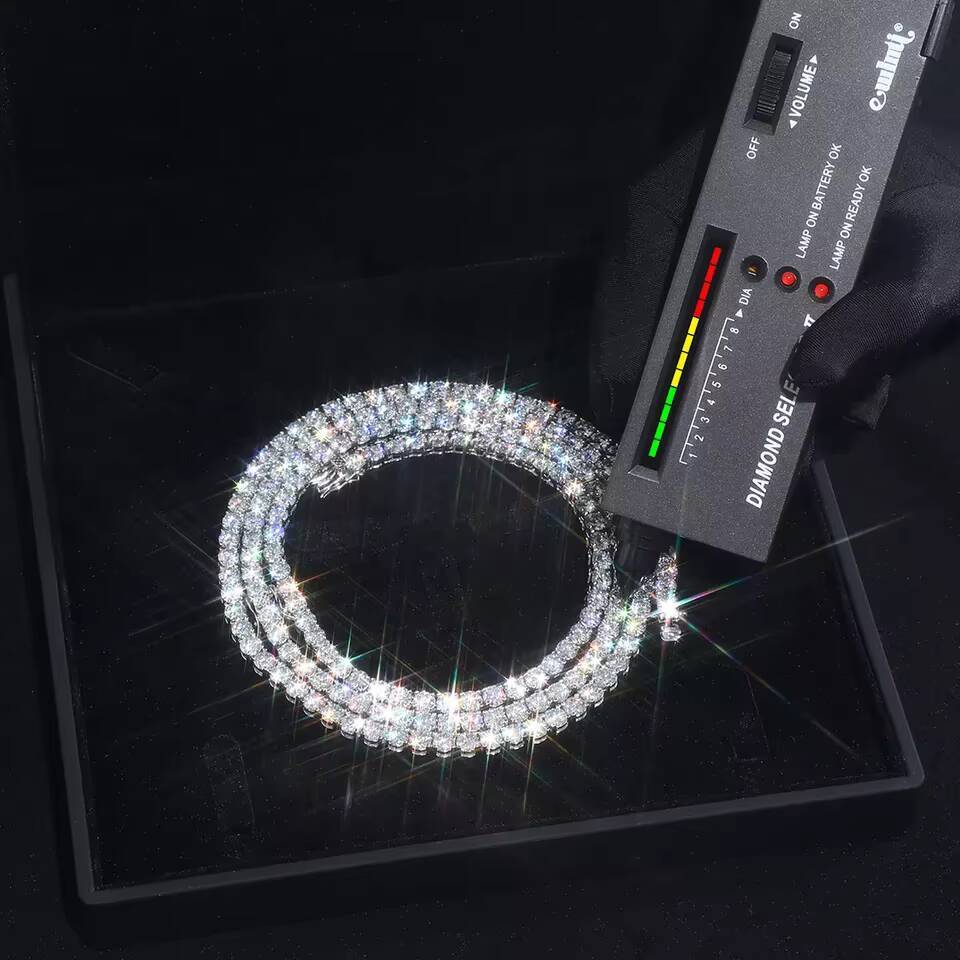 Fine Jewelry Necklaces 925 Sterling Silver Moissanite Necklace Moissanite Tennis Necklace