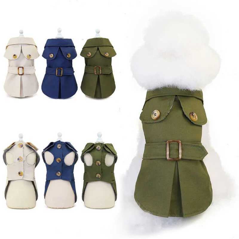 Free shipping Luxurious British Style Pet Dog Clothes - Winter Thicken Trench Coat Jacket with Hood for Small Dogs and Puppies - view 3