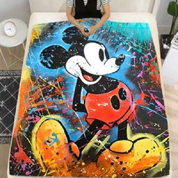 Disney Mickey Mouse Cartoon Flannel Blanket - Soft & Fuzzy Throws for Kids & Adults