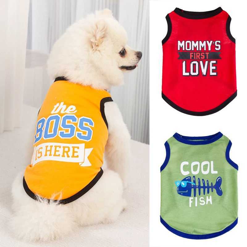 Summer Cotton Pet Vest for Small Dogs Cats Letter Print Dog Tshirts Puppy Clothing X250928