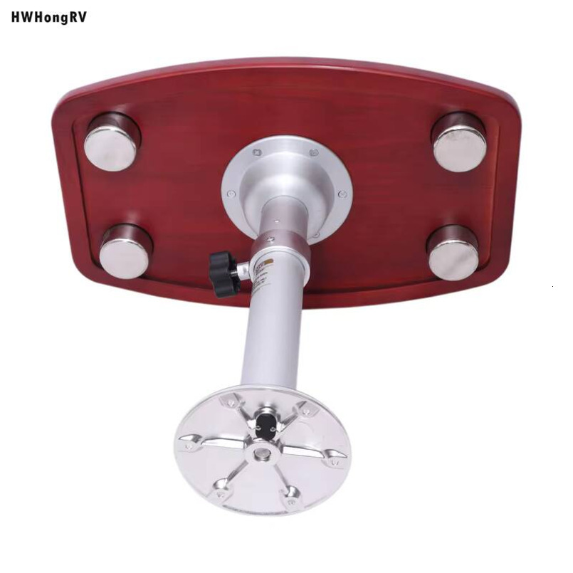 Hwhongrv Easy-to-Dismantle Camping Car RV Any Height Adjustable Table Legs with Oak Tabletop Aluminum Alloy Travel Trailer 25kg