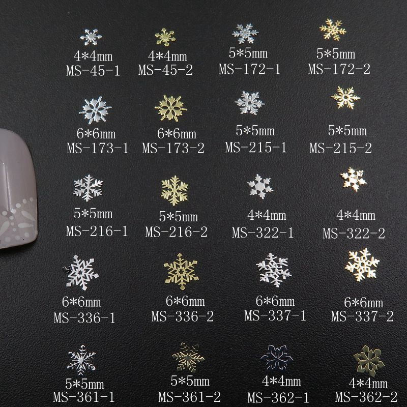 Approximately 1000 Pieces per Pack Nail Art Stickers Decorations Metal Flakes Thin Metal Flakes Nail Decorations Snowflake Collection Nail Metal Acces