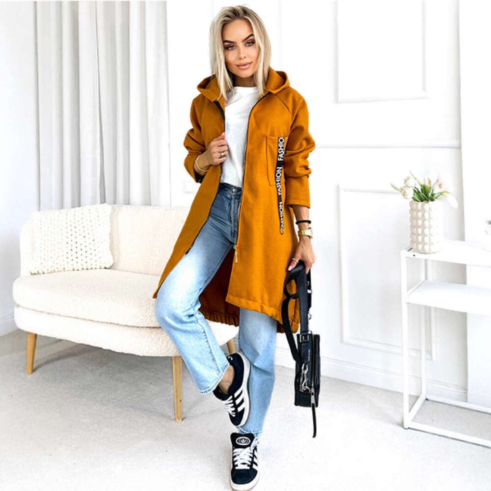 Hooded Sports Fleece Sweatshirt Casual Long Sleeve Zipper Women's Plus Size Solid Color Jacket