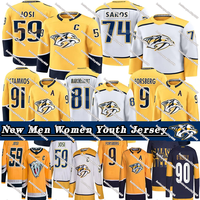#91 Steven Stamkos nashville hockey jersey predator jersey #59 Roman Josi Ryan O'Reilly Filip Forsberg Juuse Saros Skjei Matthew Wood Jonathan Marchessault jersey