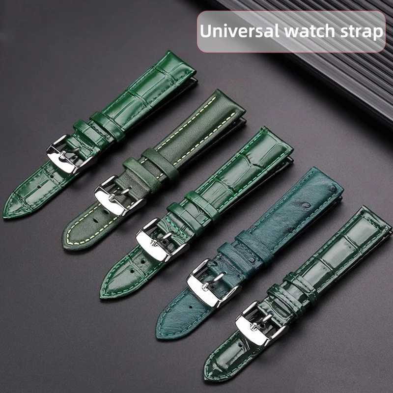 12mm 14mm 16mm 18mm 20mm 22mm High Quality Green Strap Bracelet Butterfly Buckle Business Casual Watchband Watch Accessories W250928