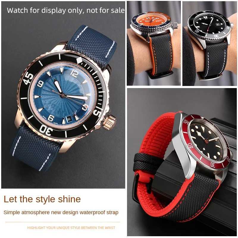 Highquality rubber strAP for IWC Pilot Mark 18 Portuguese Nylon Rubber Bottom Bracelet WATCHband 20mm 21mm 22mm W250928