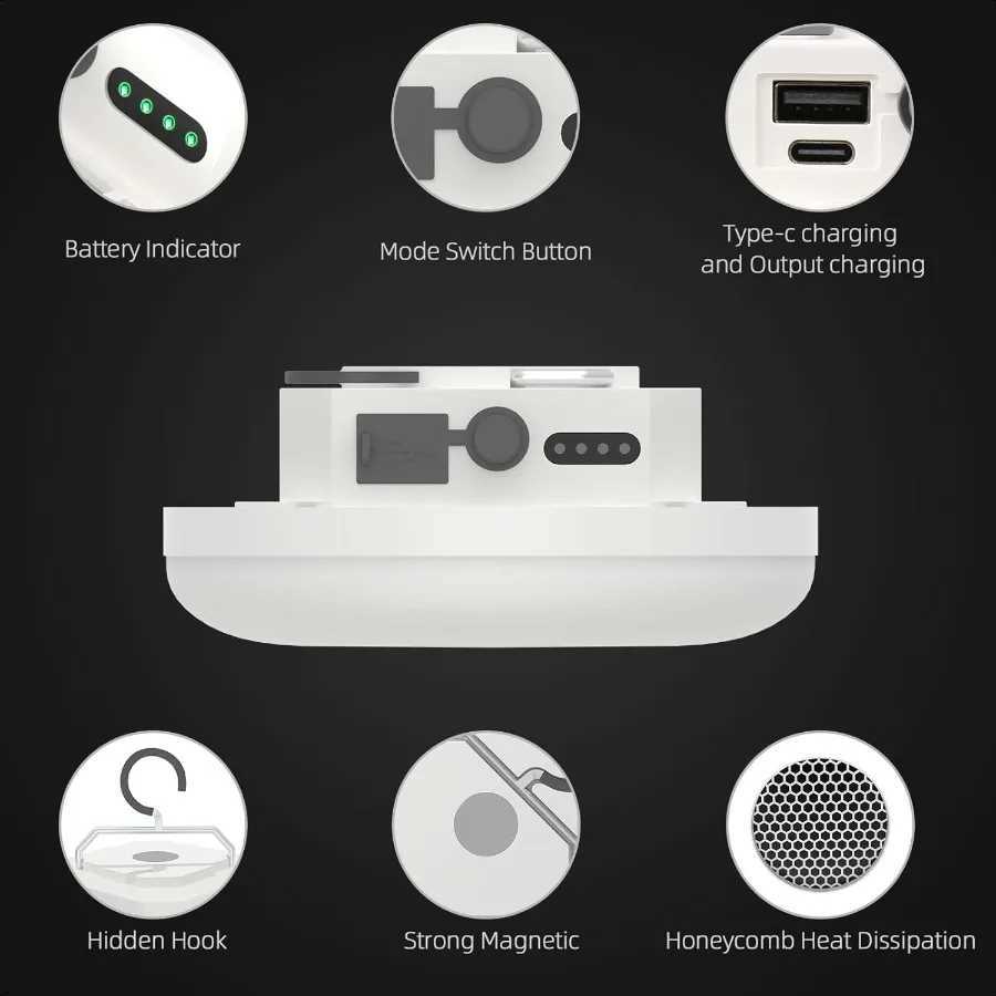 Hanging Camping Tent Light LED Rechargeable Portable Lantern Waterproof Outdoor Camp Lamp with Battery Power for Glamping Indoo C250928