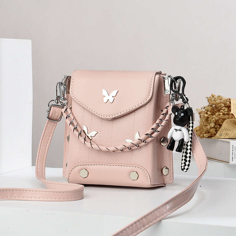 Korean Style Simple Small Square Fashion Versatile Shoulder Crossbody Trendy Mini Phone Bag for Women