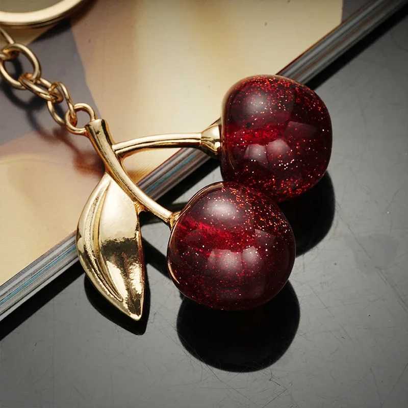 Luxury 2 PCS Elegant Cherry Key Chain for Ladies Sturdy and Durable Alloy Lobster Clasp Versatile and Stylish Bag Pendant Y250928