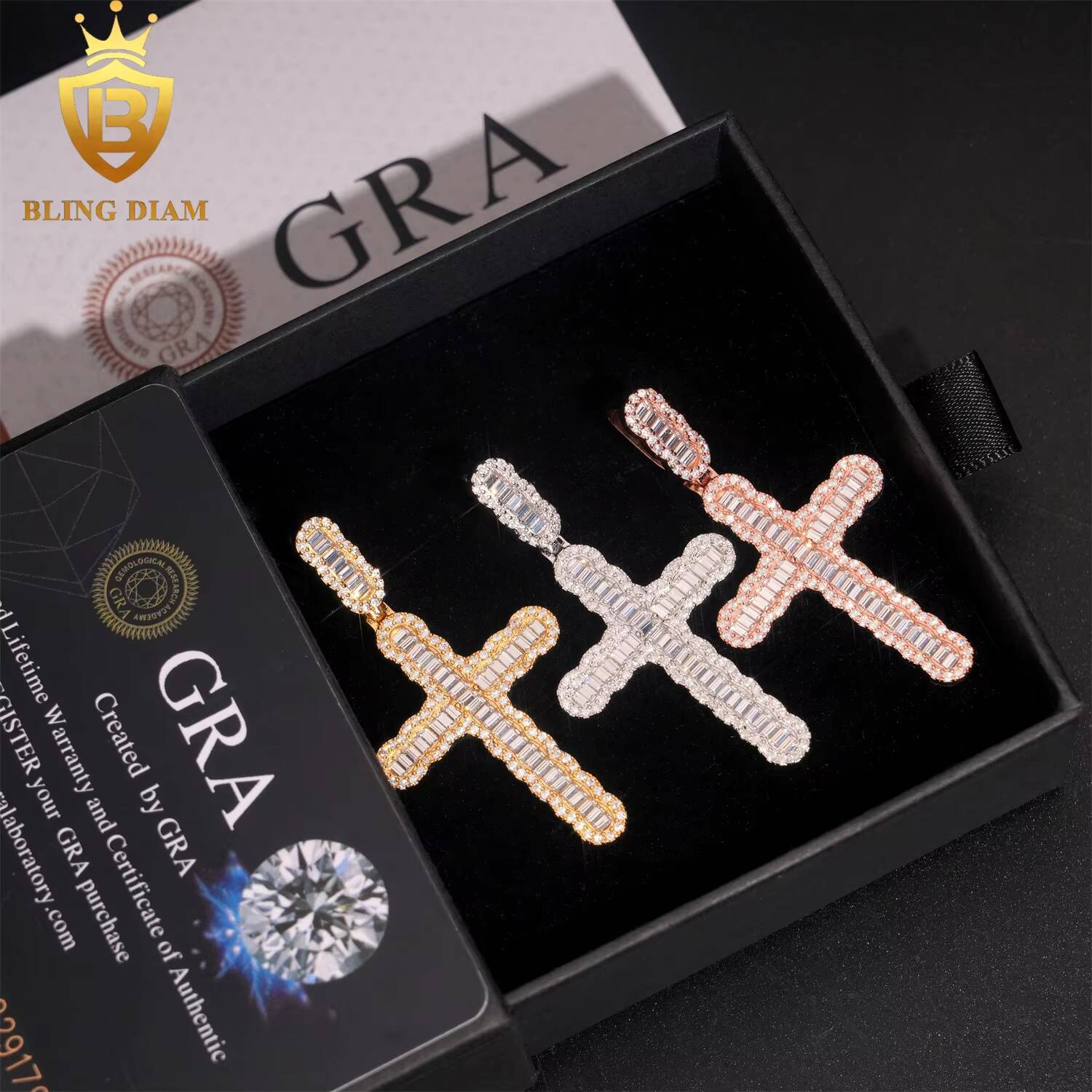Wholesale Price Hip Hop Rapper Cross Jesus Pendant Vintage Jewelry Iced Out Vvs Moissanite 925 Sterling Silver