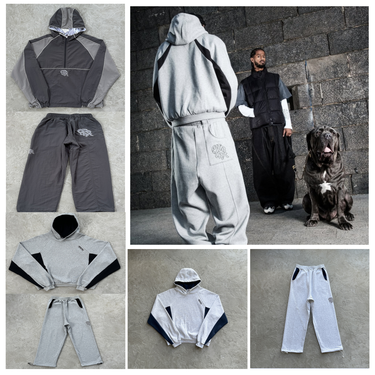 Men's Hoodies Mertra Luxurious Design New Version High-quality Cotton Patchwork Checkered Sportswear Set Blue Hoodie Jacket Hooded Windbreaker Hi