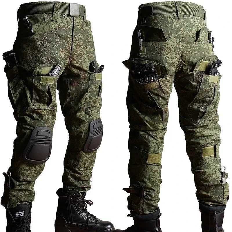 Outdoor RU Camo Tactical Sets Breathable T ShirtsMultipocket Straight Cargo Pants Men Suit Hunting Training Shirt Combat Set W250928