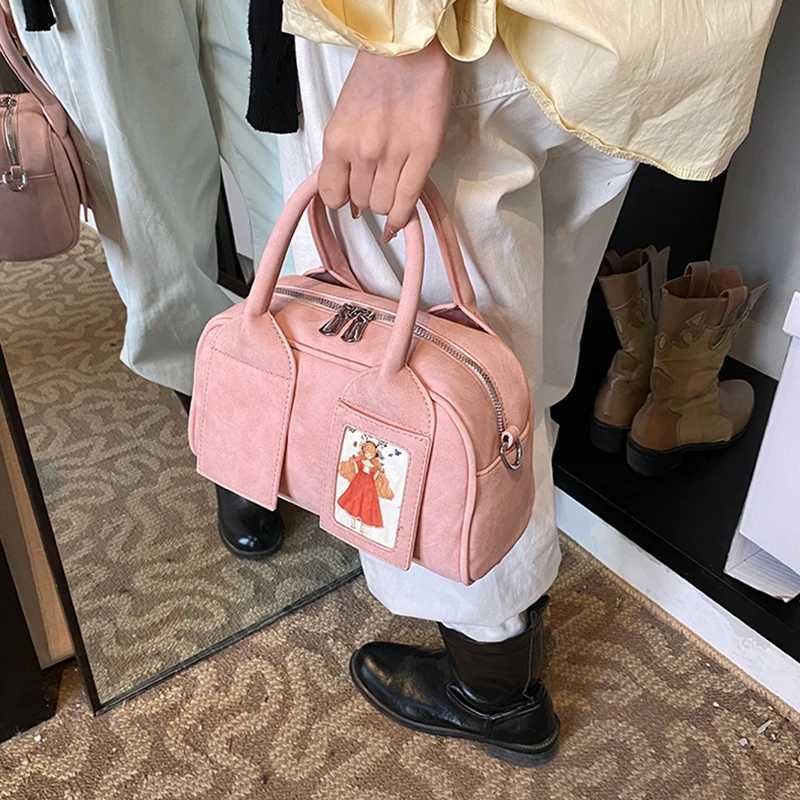 Korean New Highend Luxury Pillow Bag Brand Designer Versatile Commuter Shiny Leather Messenger Handbag Girl Japanes Student Bag Z250928