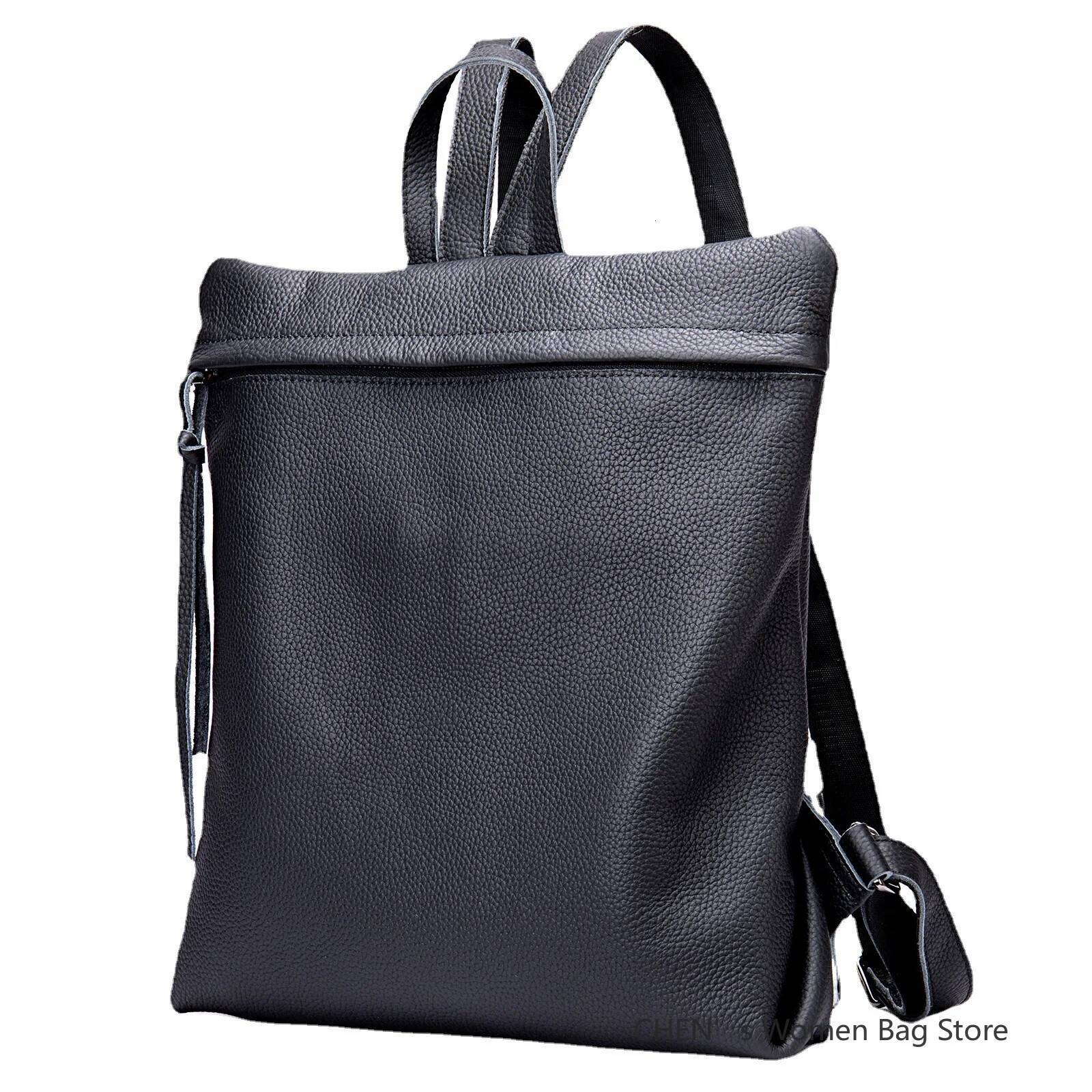 New Fashion Genuine Leather Women Large Capacity Women's Korean Version Casual Simple Versatile Backpack high-quality