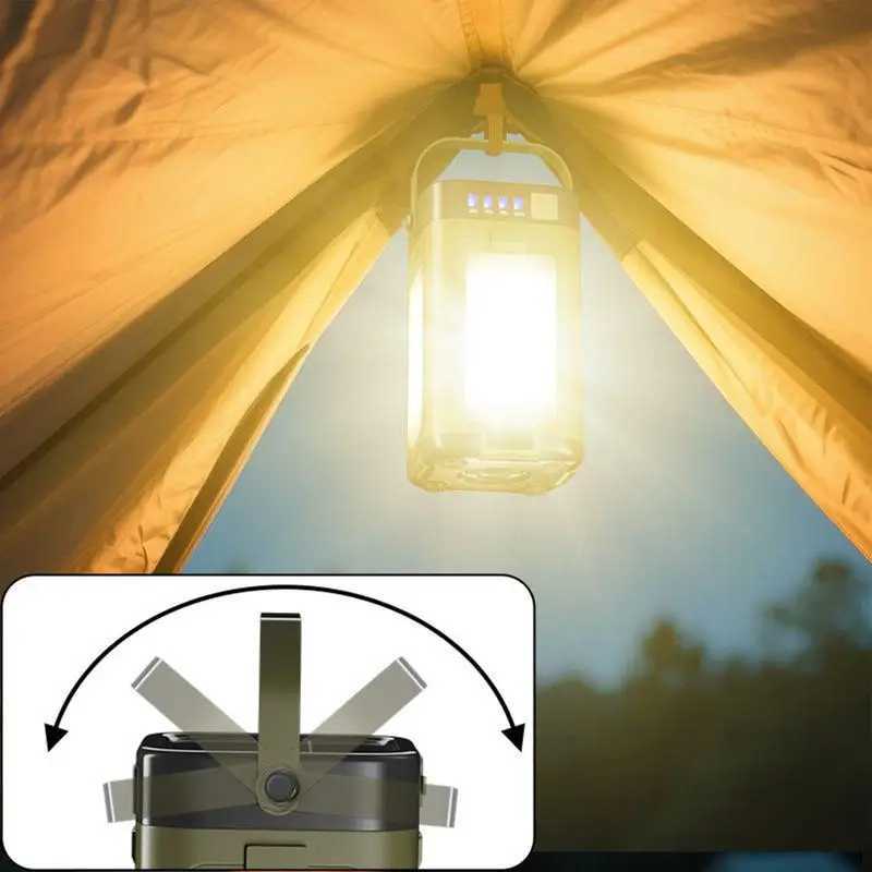 Camp Light Tent Lights For Camping Solar Portable 6 Modes Dimmable With 90 Degree Expandable 4 Led For Hiking Patio Tent Power C250928