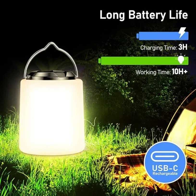 3 types of lighting USB Rechargeable LED Camping Lights Outdoor Camping BBQ Tents Hanging Lantern Emergency Power Bank LT061 C250928