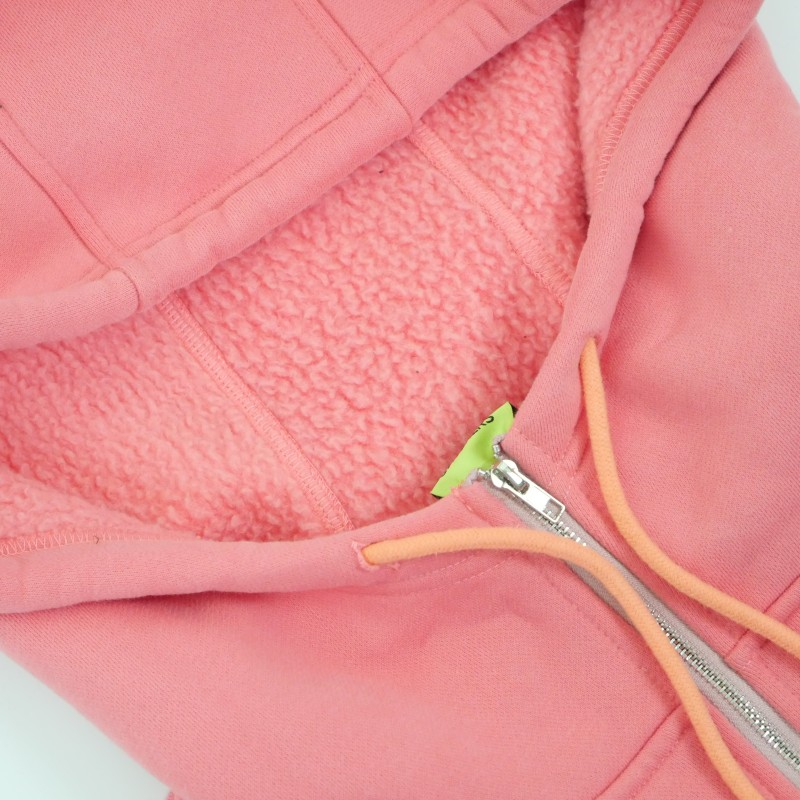 Solid Color Fleece Hoodie with Zip Collar - American Retro Casual Top, Unisex, Customizable Pattern-04007