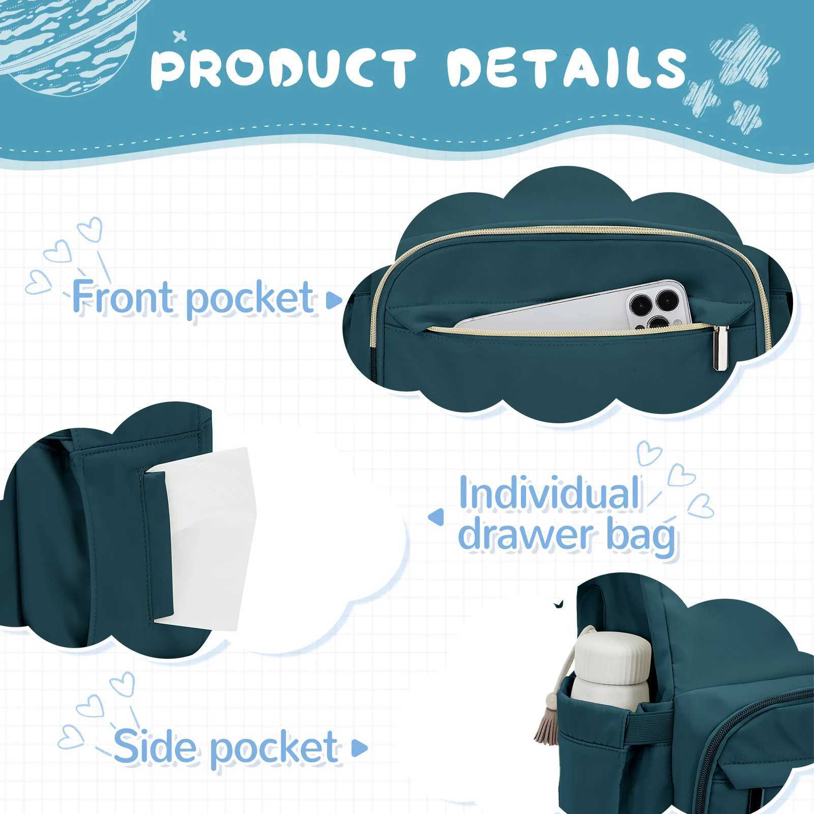 Diaper Bag Backpack Waterproof Travel Bag Mommy Tote Bag Foldable Storage Baby Diaper Hanging Bag Women Backpack Laptop BackpackXJ250928