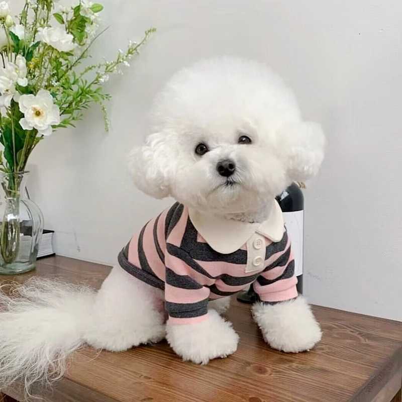 Summer Polo Shirt for Dogs Puppy Clothes Bichon Frise Chihuahua Stripe Dog Sweatshirt Dog Cooling Vest for Small and Medium Dogs X250928