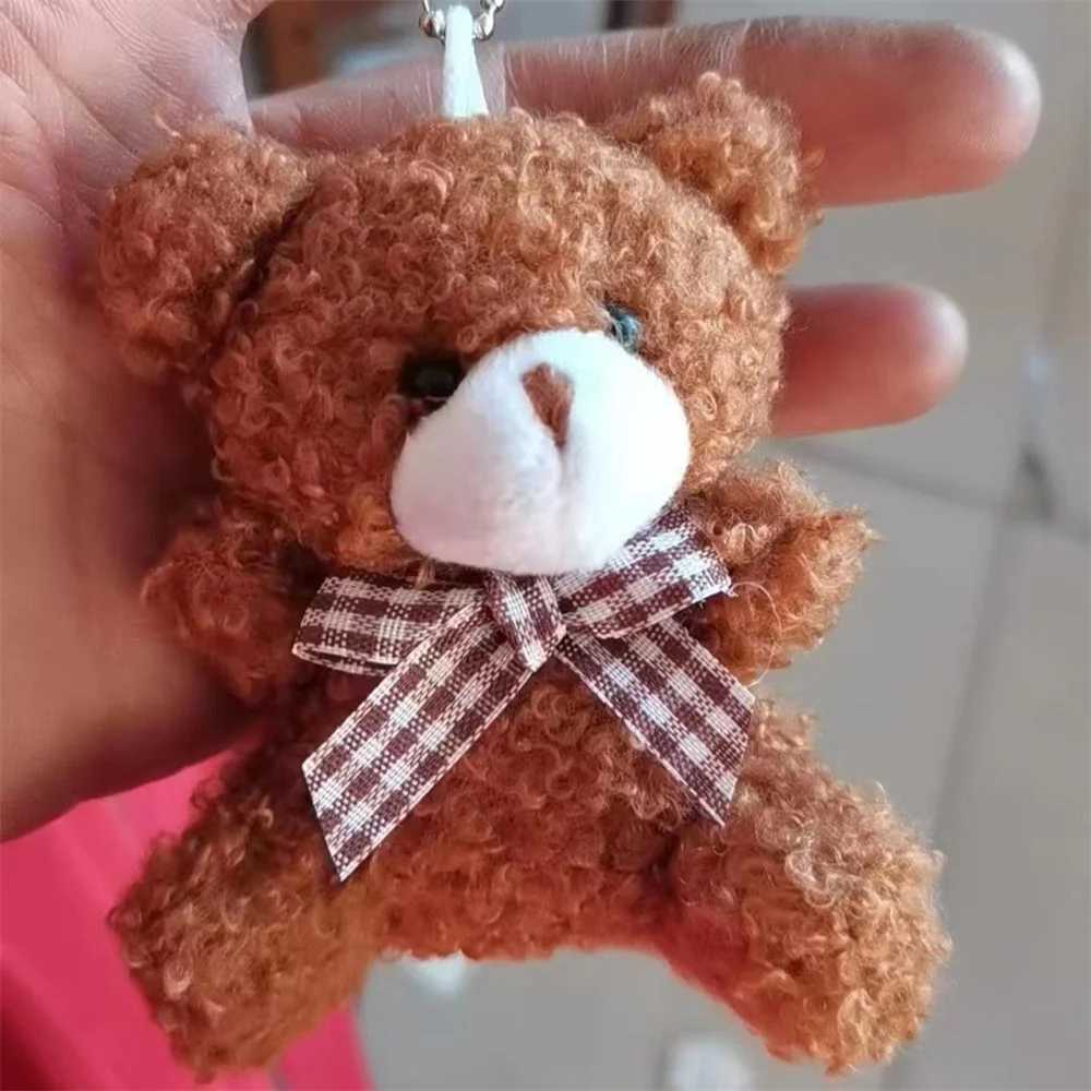 Cute Soft Stuffed Bear Key Chain Mini Teddy Bear Plush Keyrings Party Wedding Xmas Decoration Gifts Kids Keychain Pendant 1PCXJ250928