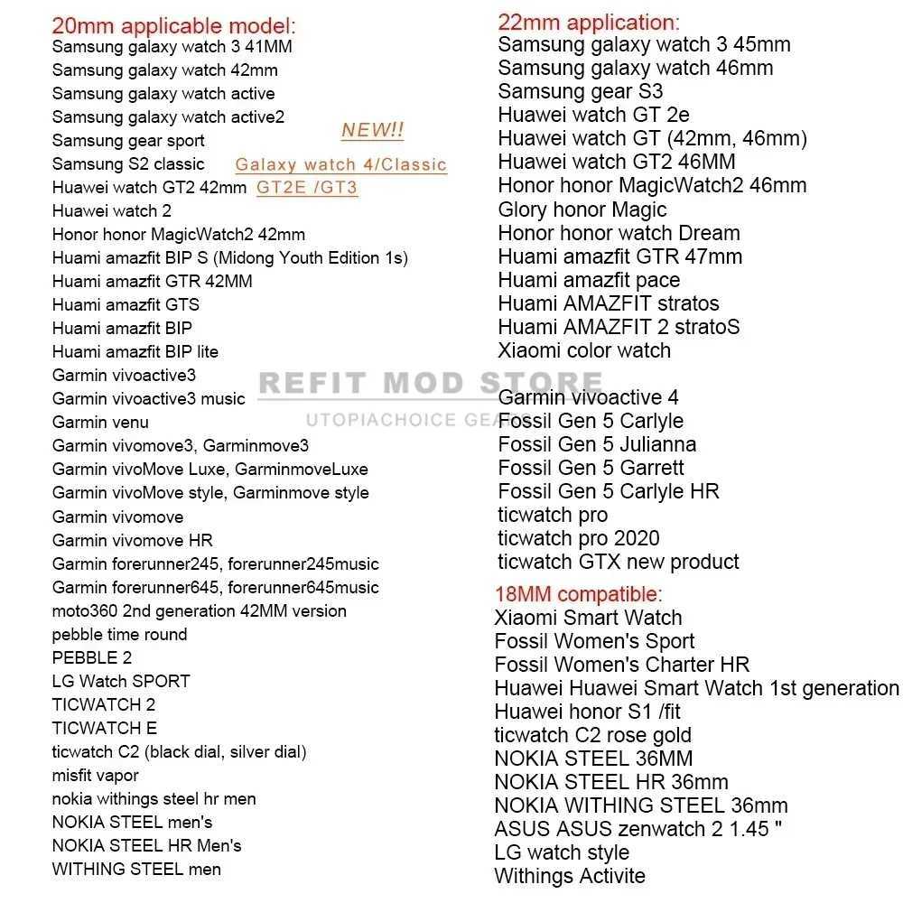 20mm 22mm Watch band Quick release Leather Strap for Samsung Galaxy Watch 3 Active2 40 44mm huawei watch gt 2 WatchBand 18 24mm W250928