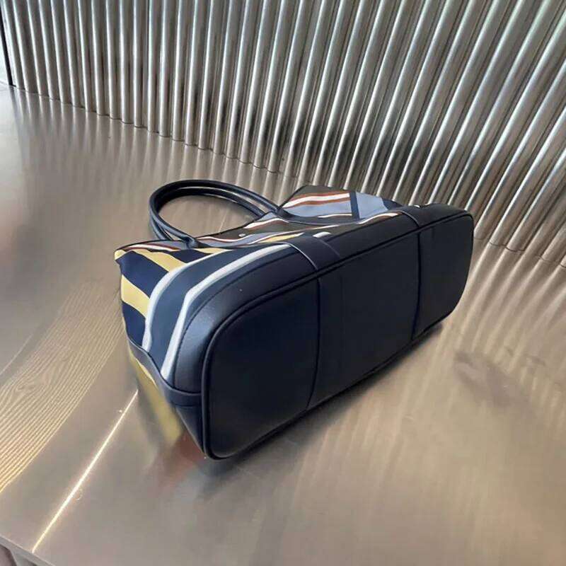 Women's Top Handle Linen Striped Canvas Large Capacity Ladies One Shoulder Underarm Bucket Bag Purses And Handbags Suotong0912 250912 Suotong2509