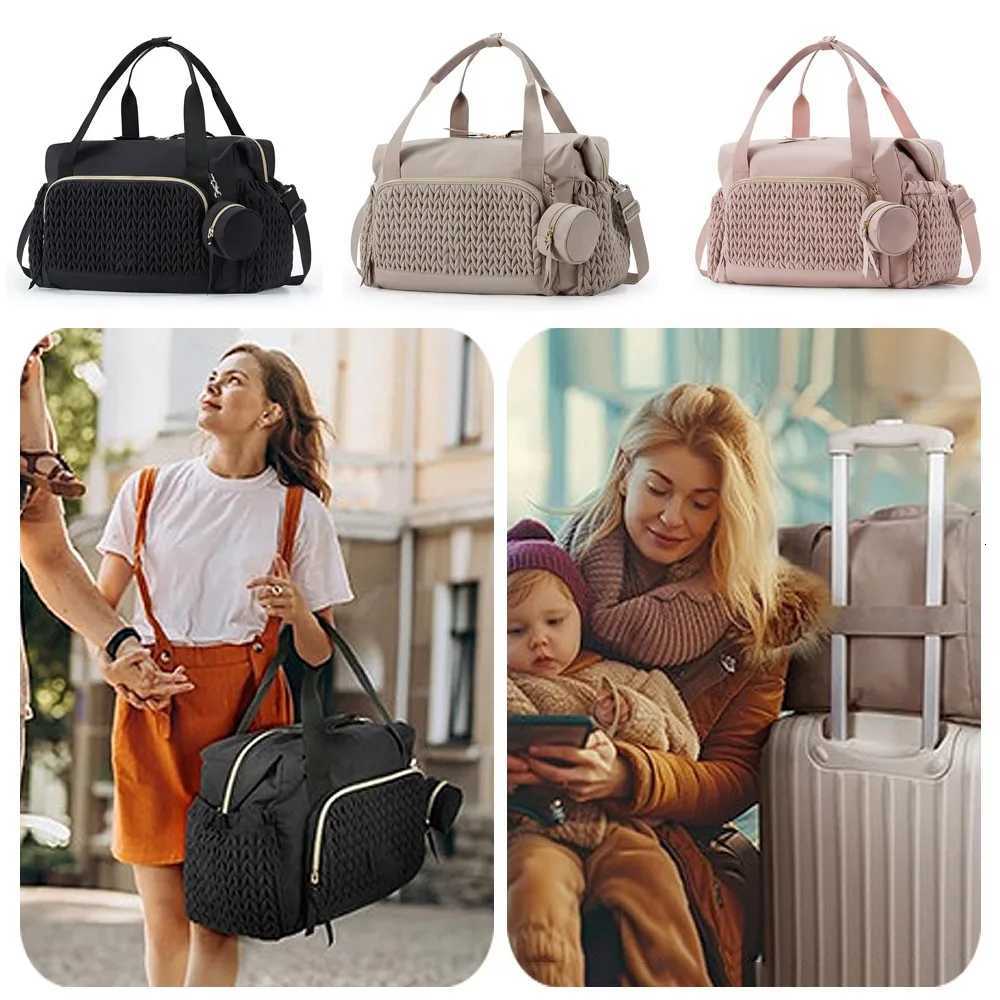 Multifunction Mommy Diaper Bag with Insulated Pocket Changing Pad Portable Baby Diaper Bag Large Capaci Nappy Waterproof BagXJ250928