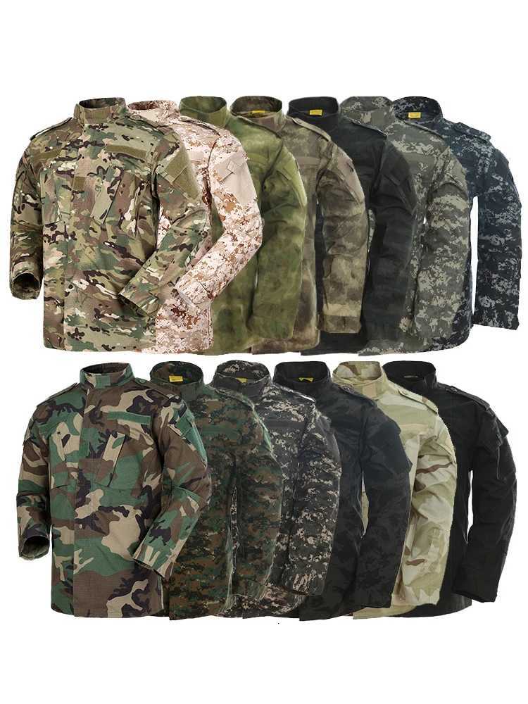 Tactical Jacket Pants Mens Clothing Outfit Camouflage Military ACU Uniform 2PC Set Training Wear Security Officer Uniforms W250928