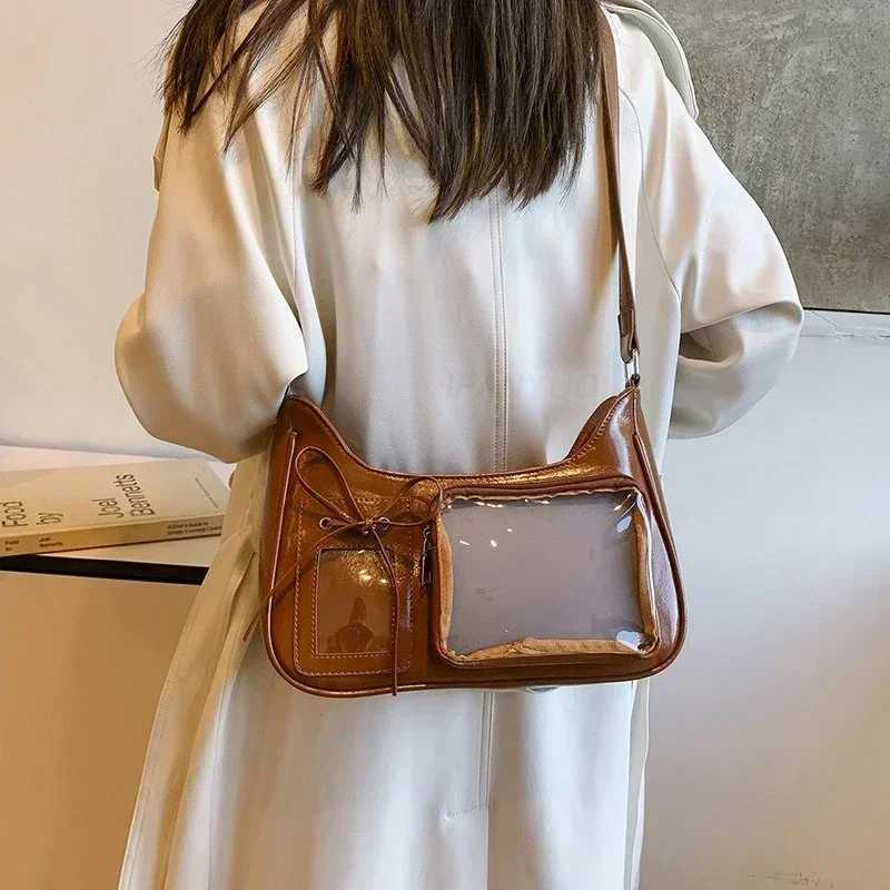 1Pc Black Y2k Harajuku Shoulder Bags Kawaii Japanese Fashion Transparent ItaBag JK Uniform Bag Korean Style School Crossbody Bag Z250928