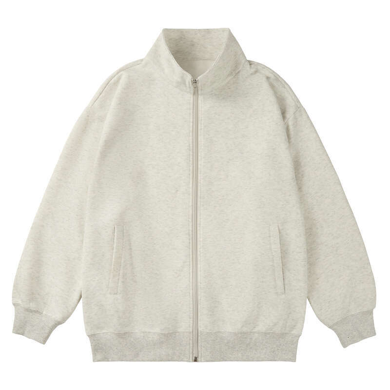 Autumn Winter New Stand Collar Cardigan Milk Silk Zipper Sweatshirt Jacket School Class Uniform Printed