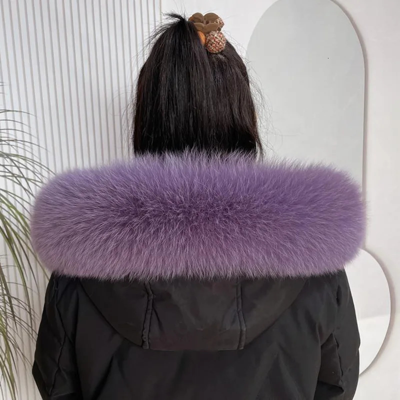 Fox Fur Collar Winter For Women Female Scarves Hood Trims Fur Decor Shawl For Coat Natural Fur Shawls Furry Fur Scarf 250928