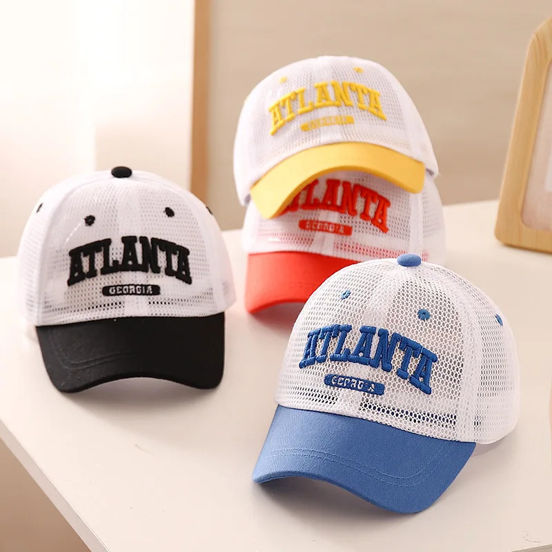 Embroidery Letter Baby Baseball Cap Summer Mesh Thin Sunhat Boys Girls Cotton Caps Kid Hip Hop Fishing Hat 38Y 250813