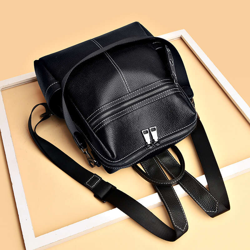 designer bag Luxury bag Genuine Leather Backpack Korean Version New Large Capacity High-end Simple Fashion Women's Bag