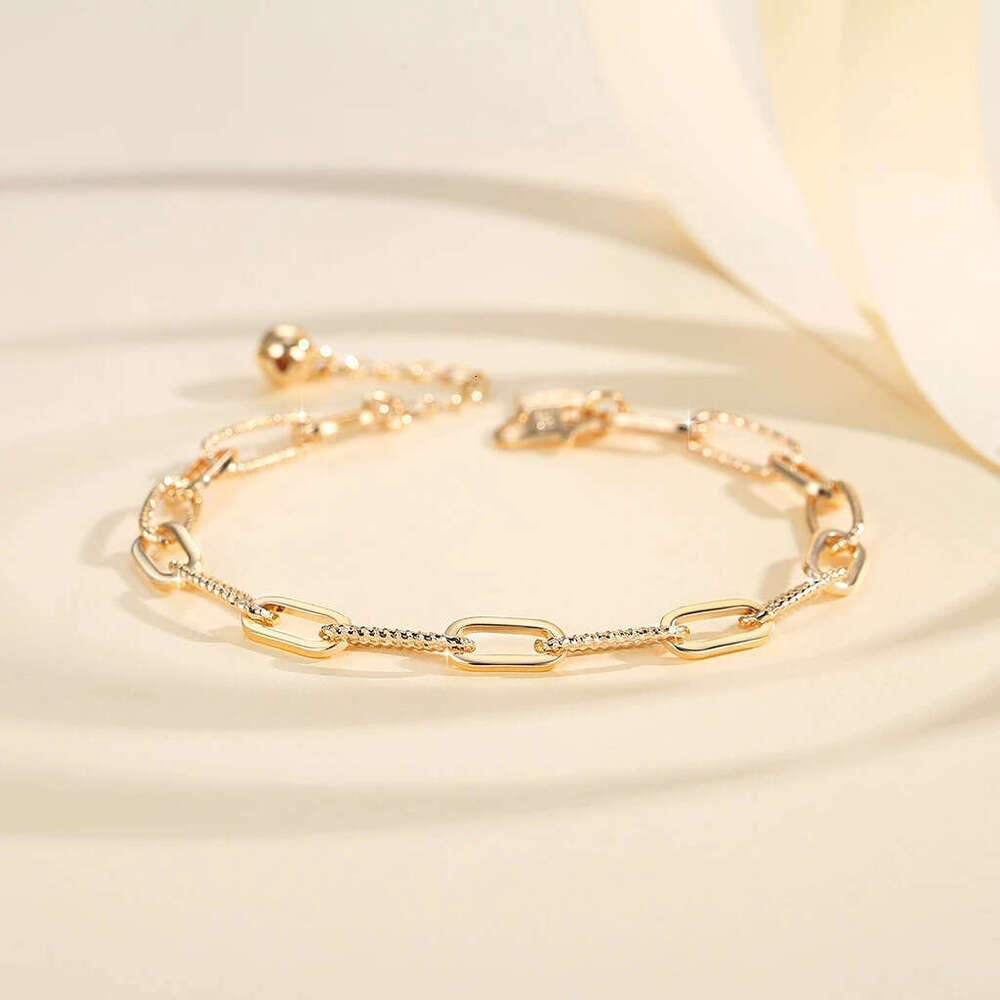 Fashion Brass Gold-Plated Bracelet Thick Unisex Box Chain Jewelry