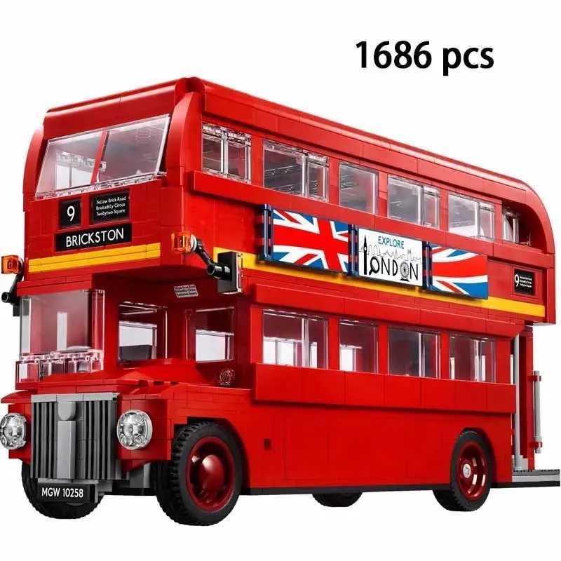 2025 new IN STOCK 1686PCS Optional Lighting Double Decker Bus DIY Building Blocks Bricks Cpatible 10258 21045 Toys Birthday Gifts C251111