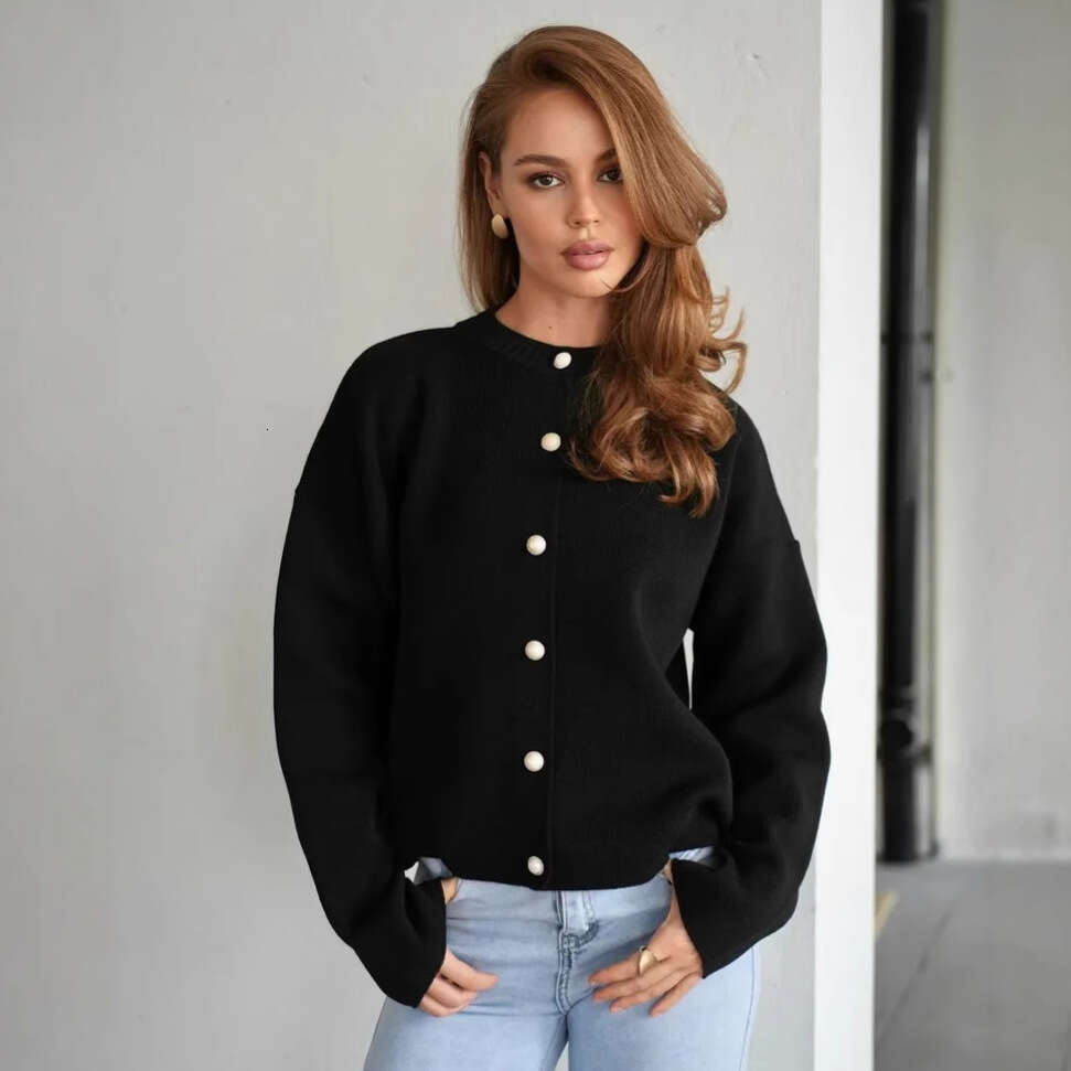 Cross-border Autumn/Winter Women's Fashion Casual Pullover Sweater with Letter Embroidery, Round Neck Knitted Top