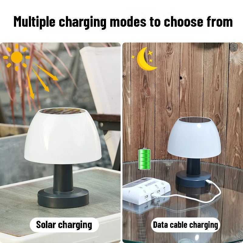 LED outdoor table light solar Rechargeable Cordless Desk Lamp Solar LED Light rechargeable Solar light Home Decor Bedside Light C250928