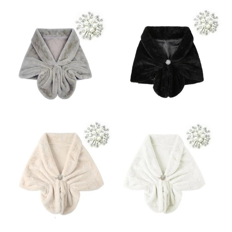 Stage Performances Shawls Suit Plush Widened Thick Furs Female Shawl for Evening Parties 250928