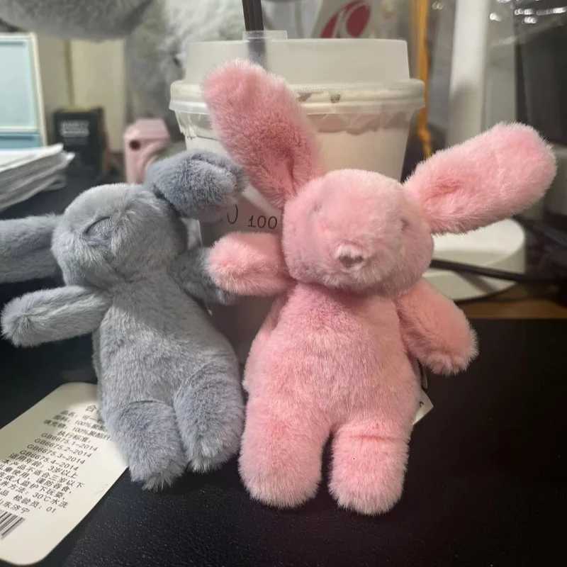 10cm Cute Bunny Plush Keychains Lovely Rabbit Backpack Charm Stuffed Animals Toy Bags Accessories Gifts for Girls Women FriendsXJ250928