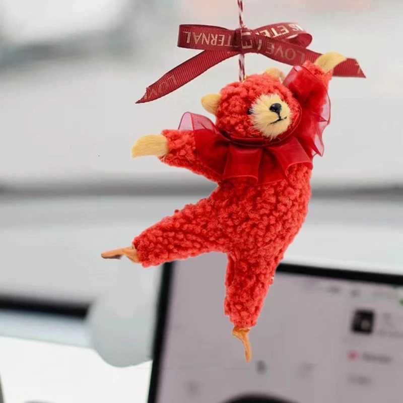 Creative Ballet Bear Car Pendants Adorable Room Pendant Cute Dancing Bear Car Decoration Bag Charm Handmade Plush Bear KeyringsXJ250928