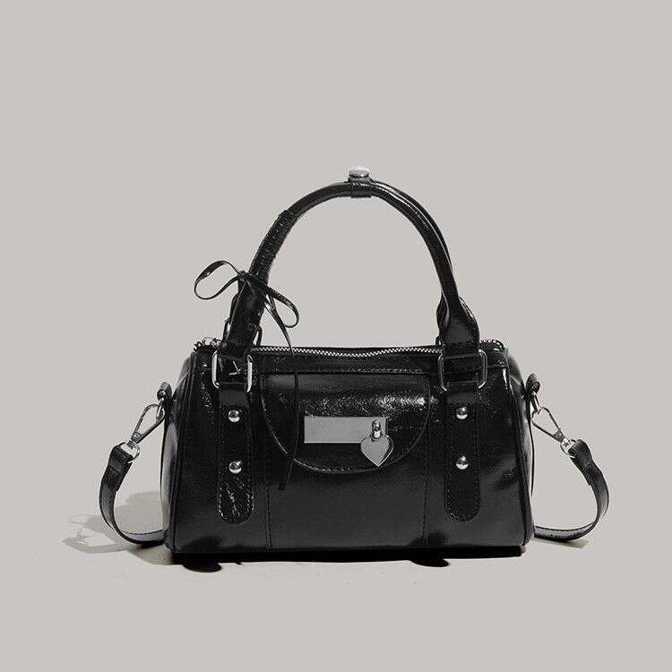 Women's Stylish Ballet Bowling With Bowknot Detail - Small Crossbody For Daily Use Love Bow Handbag Shoulder Messenger Bag Female