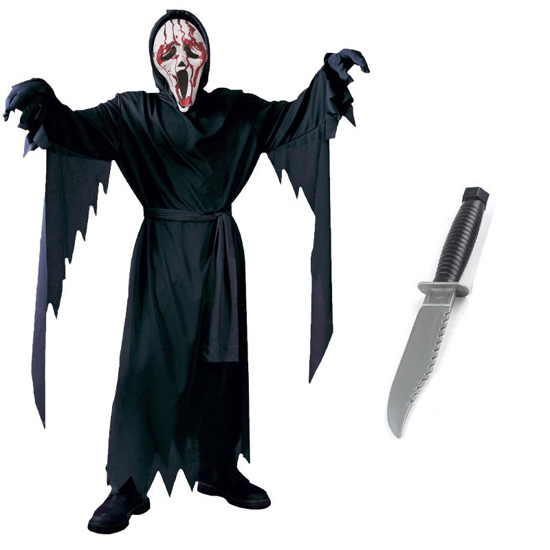 Halloween Children Adult Dress Up Scream Costume Horror Movie Cosplay Scary Dagger Knife Outfit