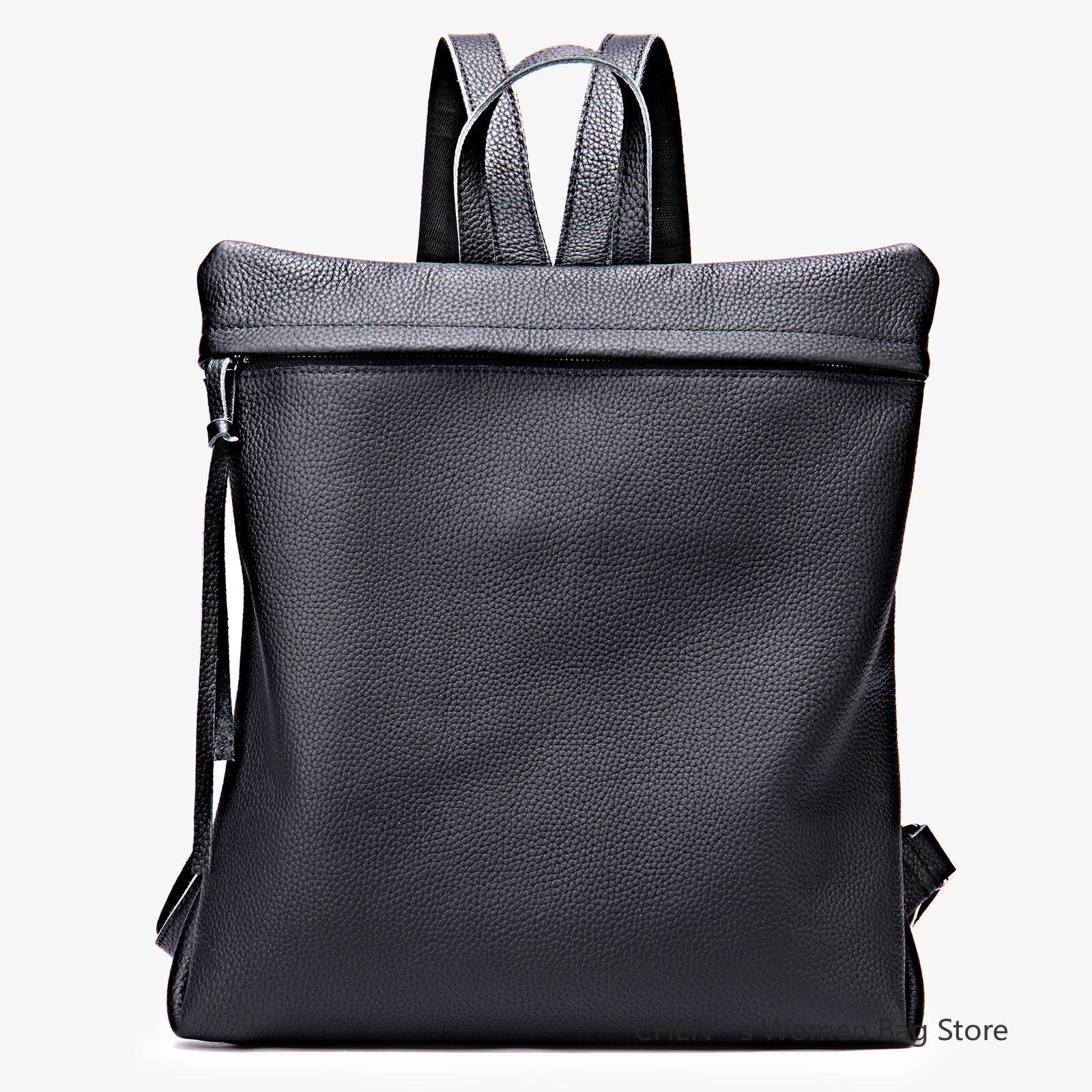New Fashion Genuine Leather Women Large Capacity Women's Korean Version Casual Simple Versatile Backpack high-quality