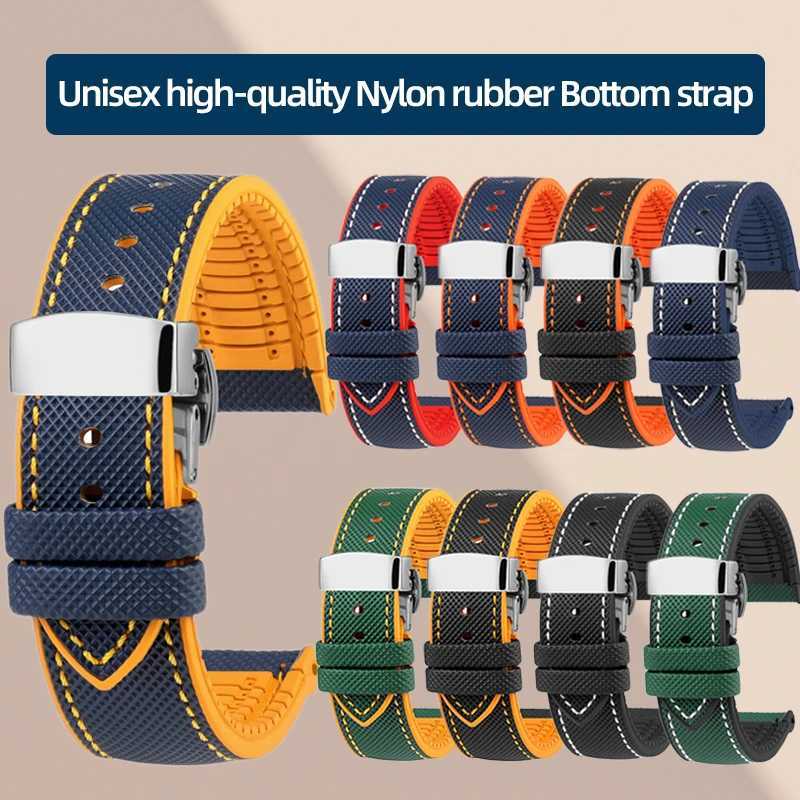 Unisex highquality Nylon rubber Bottom strap 20mm 21mm 22mm 23mm 24mm Waterproof Watchband for any watch brand W250928