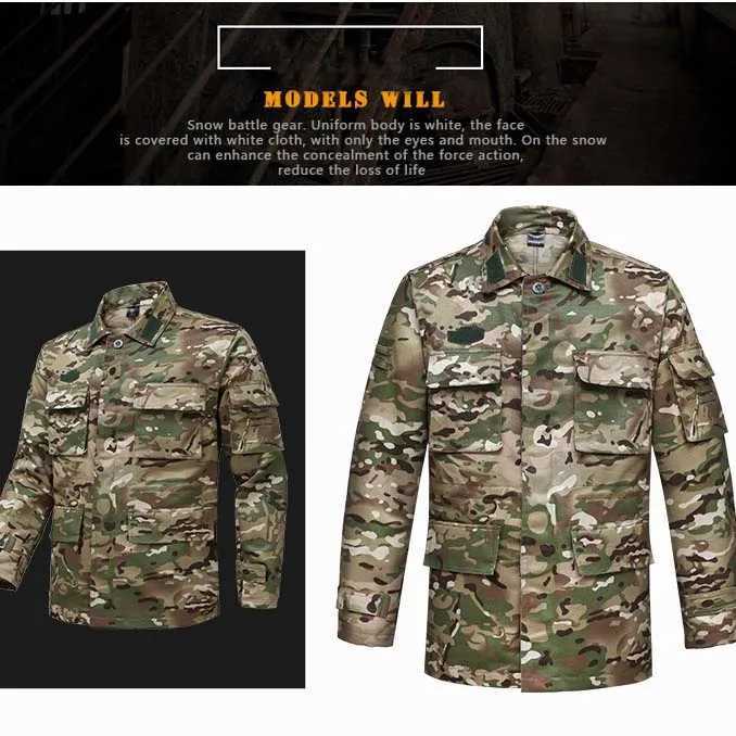 Outdoor Camo Male Uniform Tactical Jackets Training Clothes Safari Suit Pants Men Airsoft Wear Resistant Hunting Clothes W250928