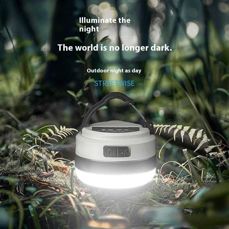 Rechargeable Camping Tent Light LED Portable Lantern Flashlight with 6 Light Modes Hanging Hook Buitin Battery C250928