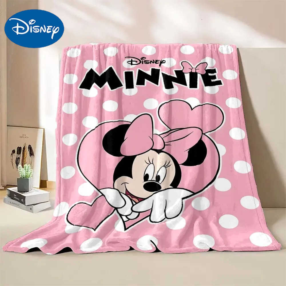 Disney Cute Cartoon Design Minnie Mouse Patterned Kids & Adults' Snuggly Cozy Blanket Pillowcase Set H251119