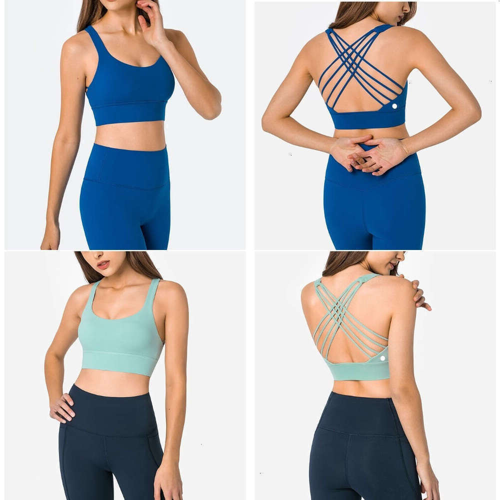 Sports Full Cup Bra Back Cross Push Up luluity lemonion sets Gym Crop Tops luluity lemonion Shirts Quick-drying Running Bras