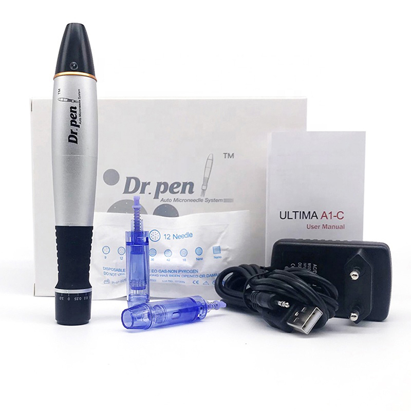 Electric Drpen Plug In Ultima A1-C Derma Pen Beauty Machine Skin Care Tool Tattoo Micro Needling Wired Professional Dermapen System Microneedle Roller