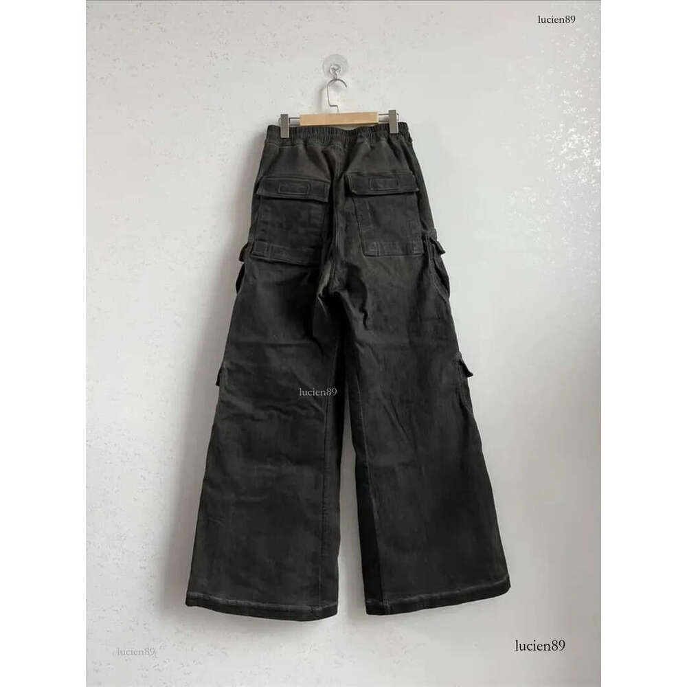 designer Men's Jeans Baggy Black Cargo Pants Women Wide Leg Casual High Street joggers Drawstring Trousers Men Goth Grunge Style Pantalones